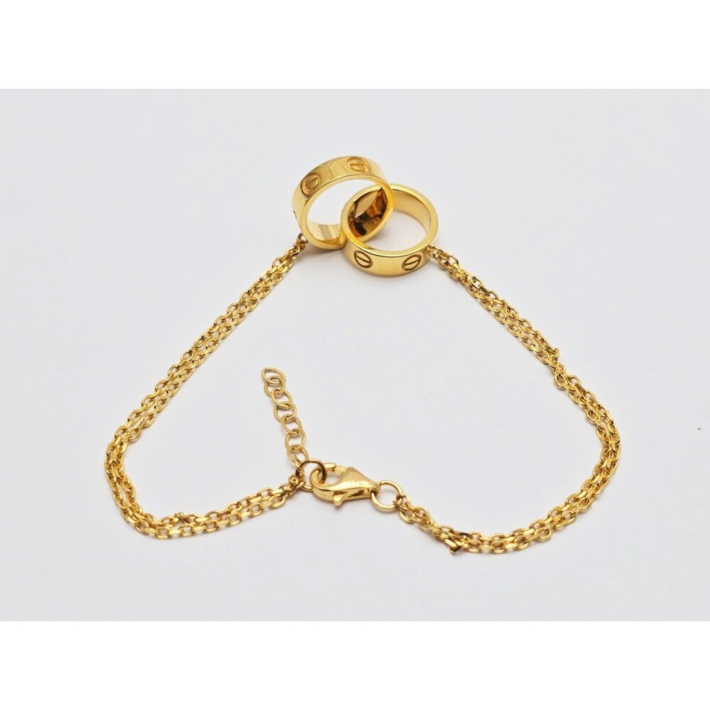 Unique 21k Solid Yellow Gold Interlocking Circles… - image 8